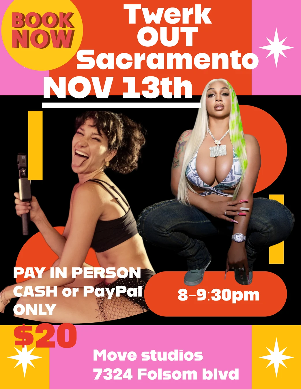 Flyer for Sacramento Twerk Out
